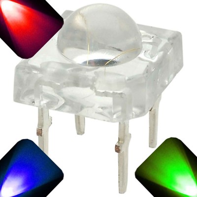 10 x LED 5mm Super Bright Piranha LED - RGB - Common Anode Red Green Blue Flux