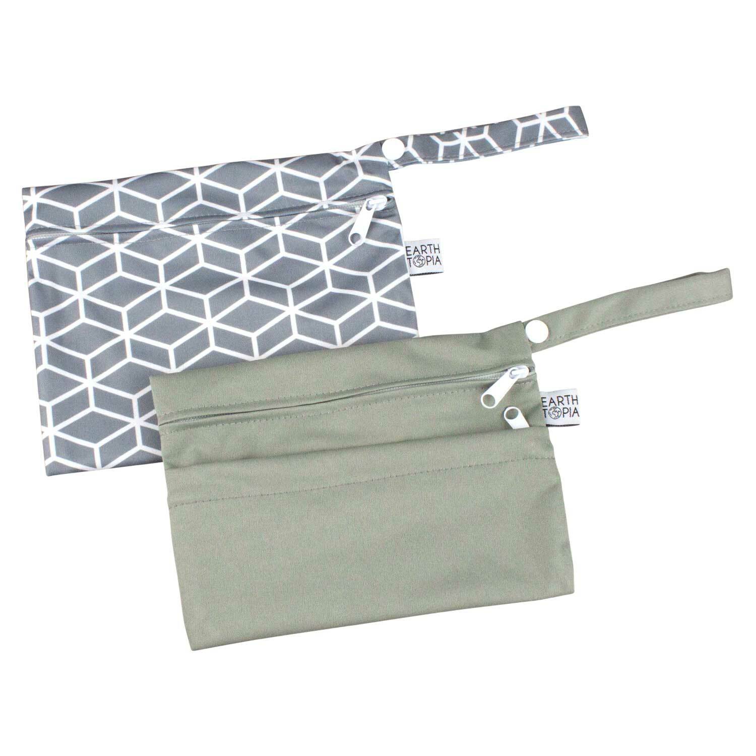 Kleine Nasstaschen Wetbags Bikini Binden Taschen grau (2 Stück)