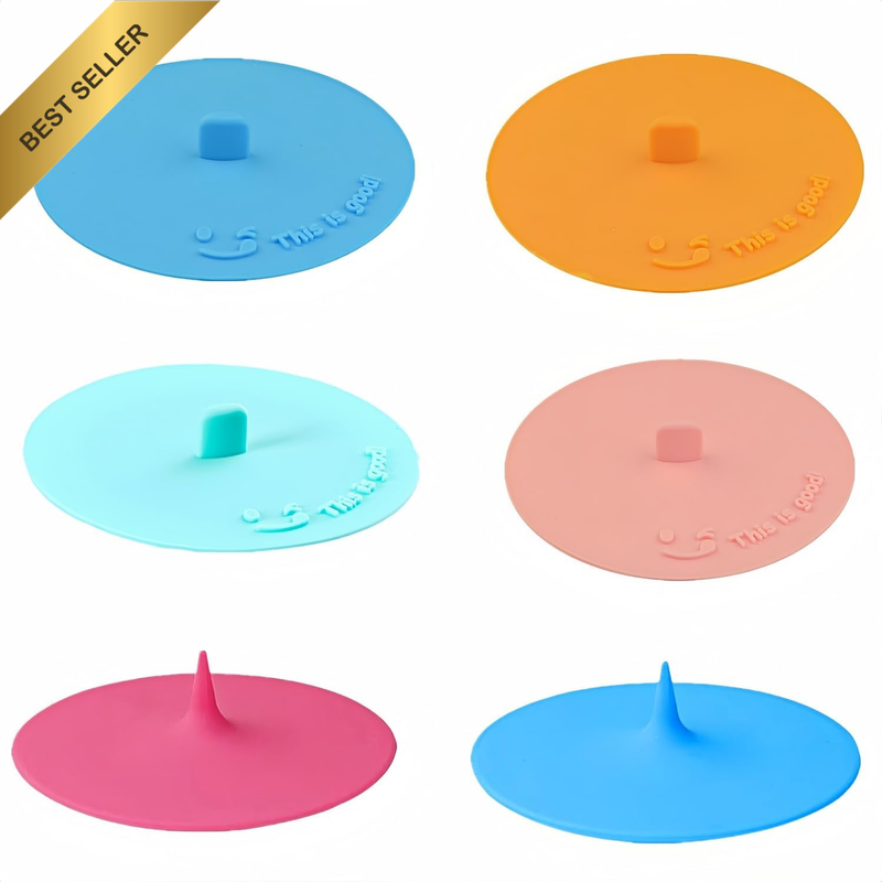 6 Pcs Silicone Cup Lids, Anti-Dust Airtight Seal for Mugs, Drink Cups