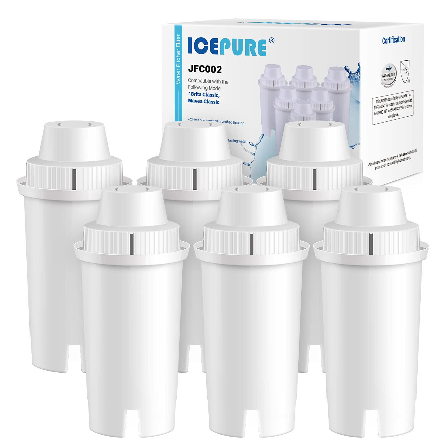 Pitcher For Drinking Water 6pack Icepure