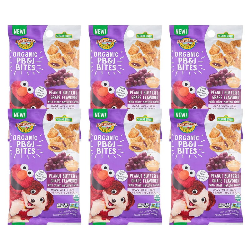 Organic Kids Snacks Sesame Street Toddler Snacks Organic PB&J Bites for Toddlers