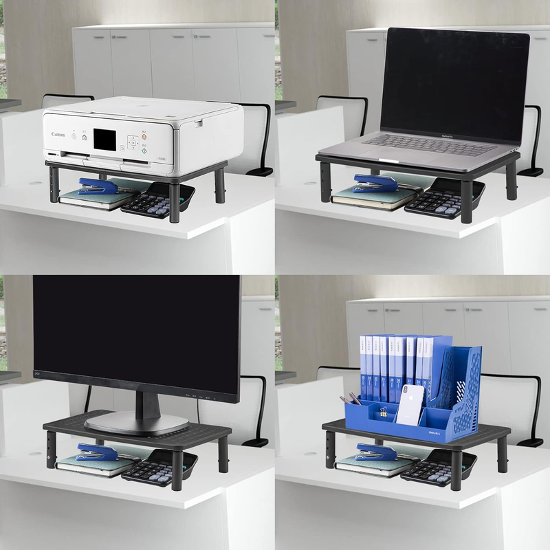 Monitor Stand Riser, Metal Computer Stand, 3 Height Adjustable Screen Riser with