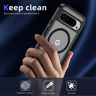 Mag safe Shockproof Case For Google Pixel 9 Pro XL 9 8 Pro 8A Stand Rugged Cover
