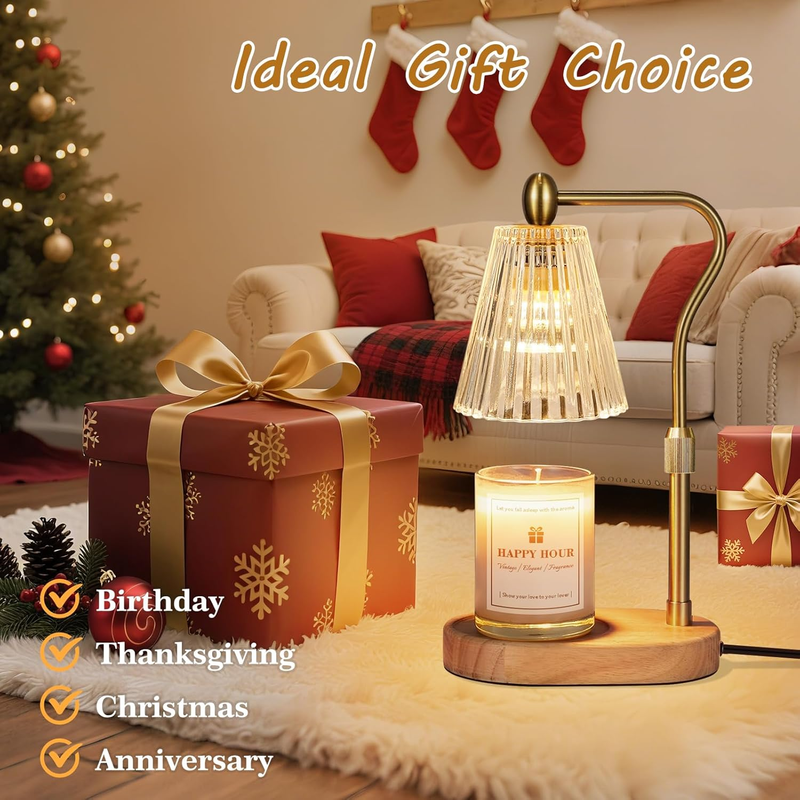 Candle Warmer Lamp, with Timer and Dimmer, Adjustable Height, Birthday Gifts for
