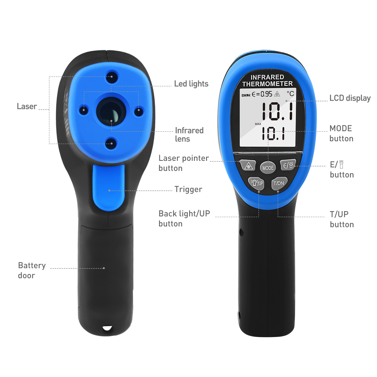Infrared Thermometer Gun 1500℃ NonContact IR Digital Temperature