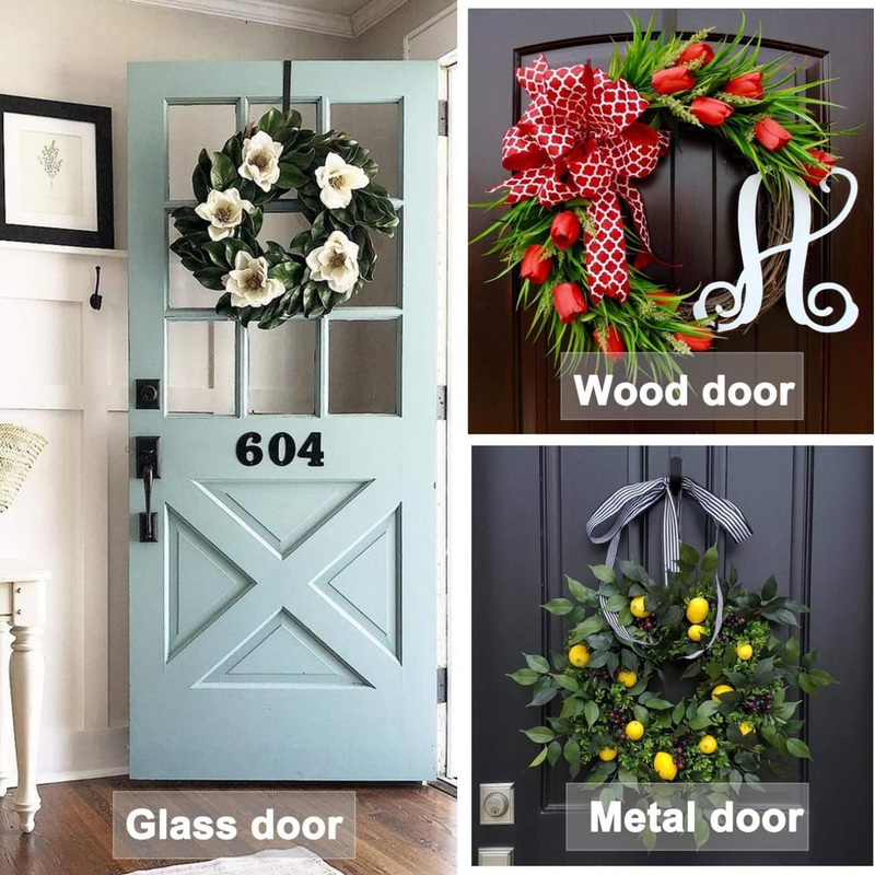 Wreath Hanger, Adjustable Over The Door Wreath Hanger from 14.9 to 25 Inches & W
