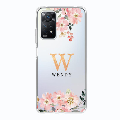 Floral Personalised Case For Xiaomi Redmi Note 13 12 11 10 Soft TPU Phone Cover