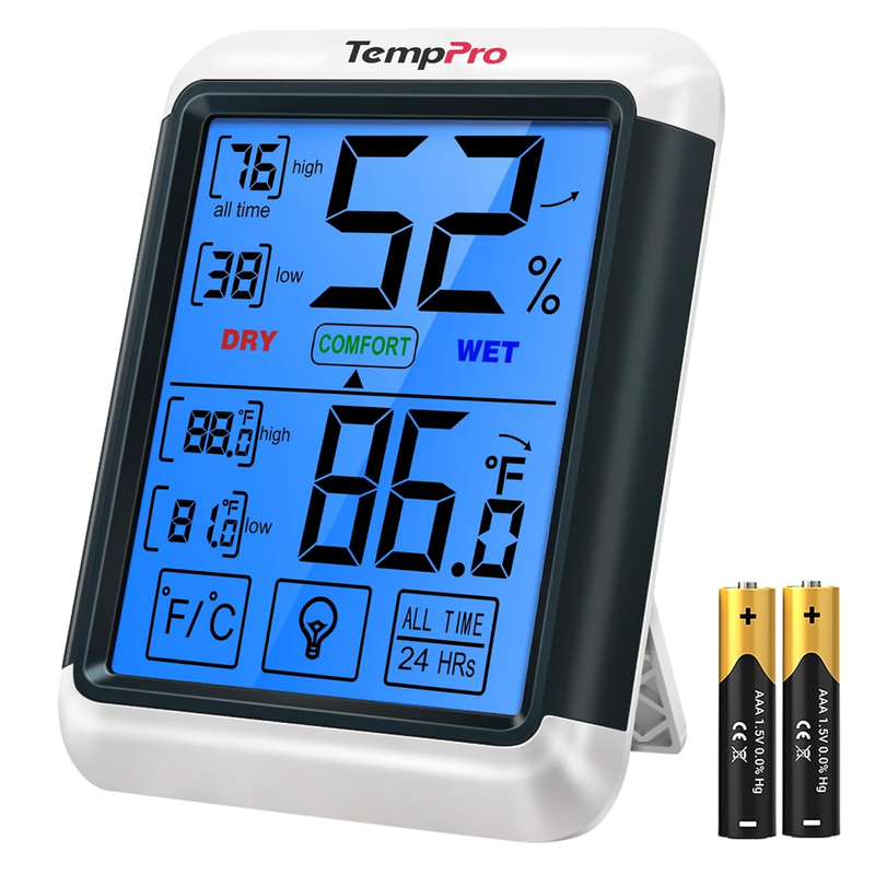 TP55 Digital Hygrometer Indoor Thermometer Humidity Gauge with Jumbo Touchscreen