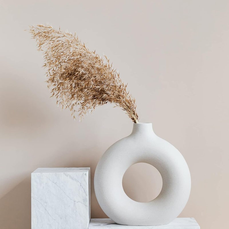 30 PCS Artificial Boho Decor, Fluffy Pompas Grass, Natural Dry Pampas Grass Smal