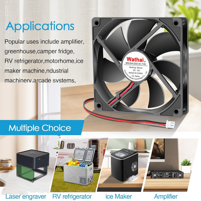 120Mm X 25Mm 12V Computer Case Cooling Fan 12 Volt 2Pin High High Performance DC