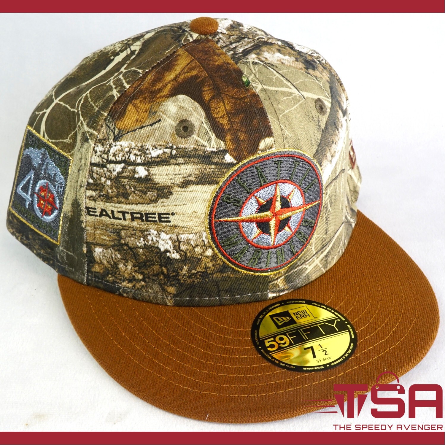 SEATTLE MARINERS REALTREE SIZE 7 1/2 Buttafly Custom New Era Fitted Cap Hat
