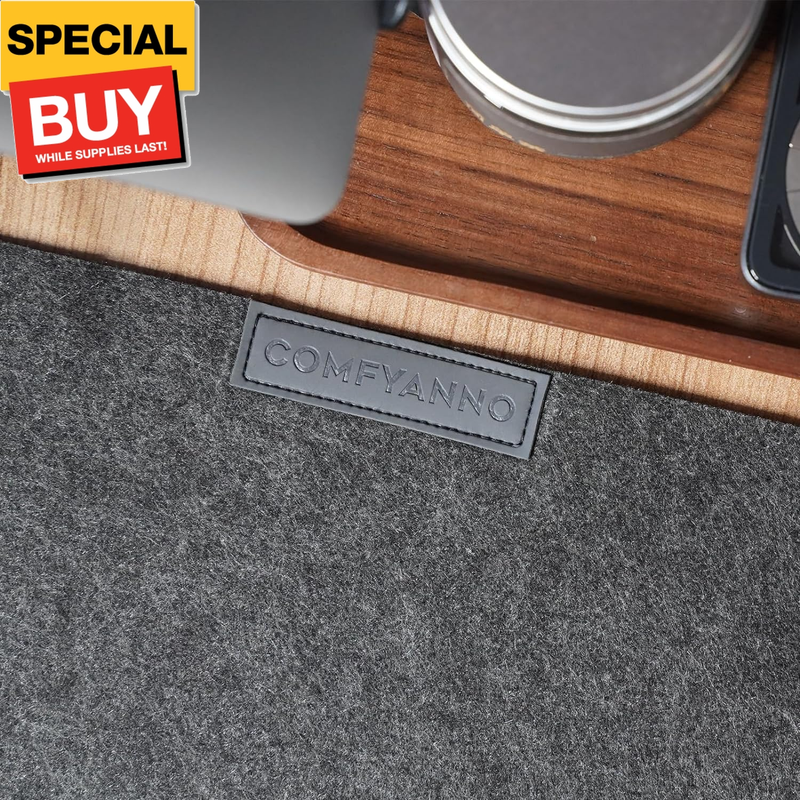 Felt Desk Pad, 35.5'' X 12'' Desk Mouse Pad, Non Slip Desk Mat for Desktop, Keyb