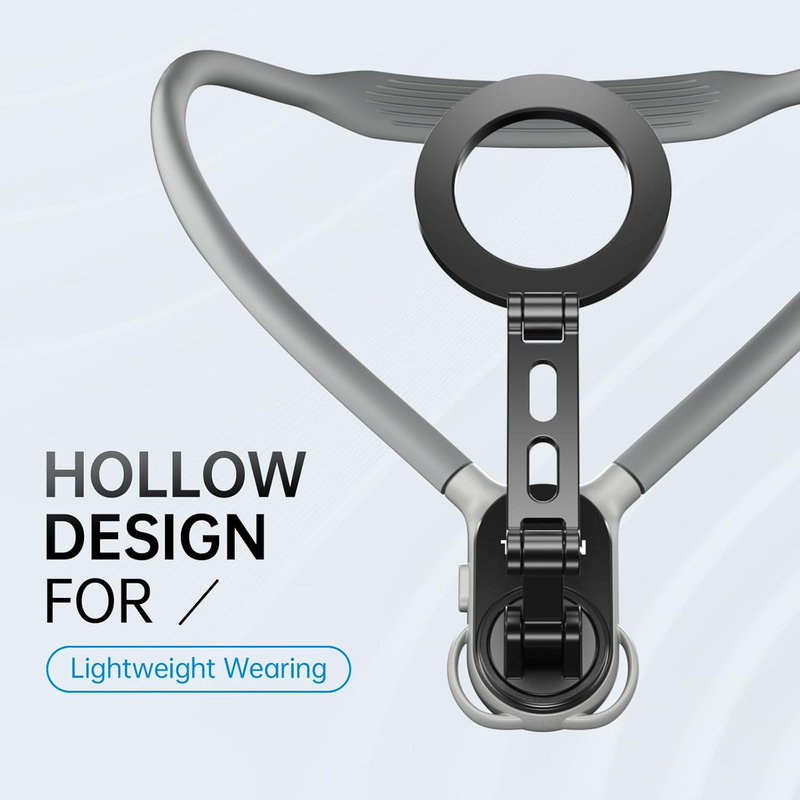 ° Upgraded Max Magnetic Neck Mount for Phones, Neck Phone Holder POV/Vlog Selfie
