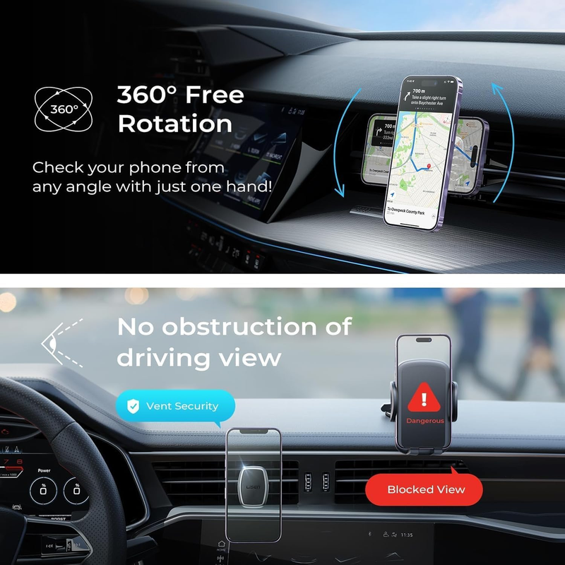 Phone Holder Car Military-Grade Hook Magnetic Cell Phone Holder Car 6 Strong Mag