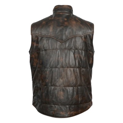 Pre-owned Sts Ranchwear Mens The Gravelly Brown Leather Leather Vest