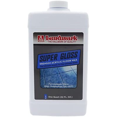 Lundmark Super Gloss Acrylic, Extra Heavy-Duty Hard Finish Floor Wax, 32-Ounce,