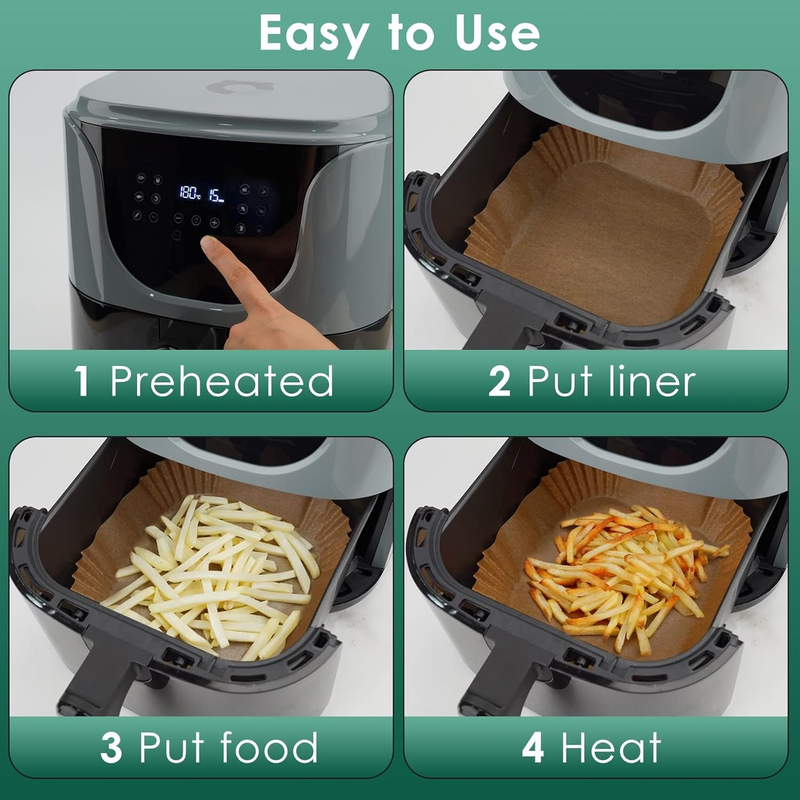 Air Fryer Paper Liners, 125Pcs Parchment Paper, Air Fryer Liners Disposable for