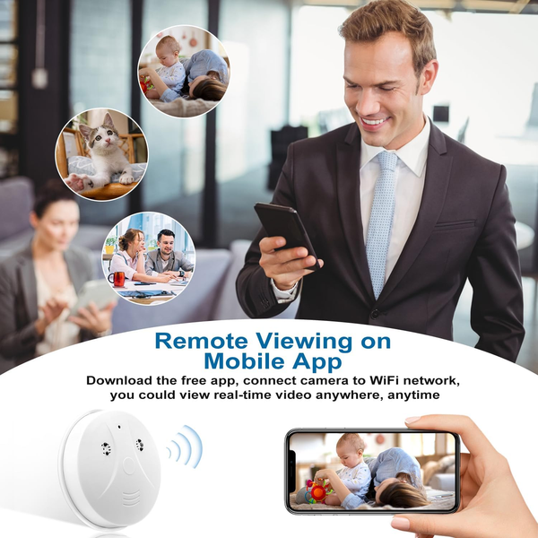 Security Camera Smoke Detector Camera 1080P Wifi Indoor Camera Hidden Camera wit - Image 5
