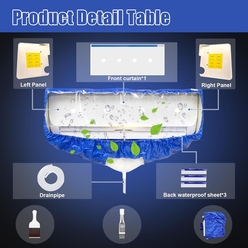 Mini Split Cleaning Kit，Split Air Conditioner Cleaning Cover Waterproof Air Cond