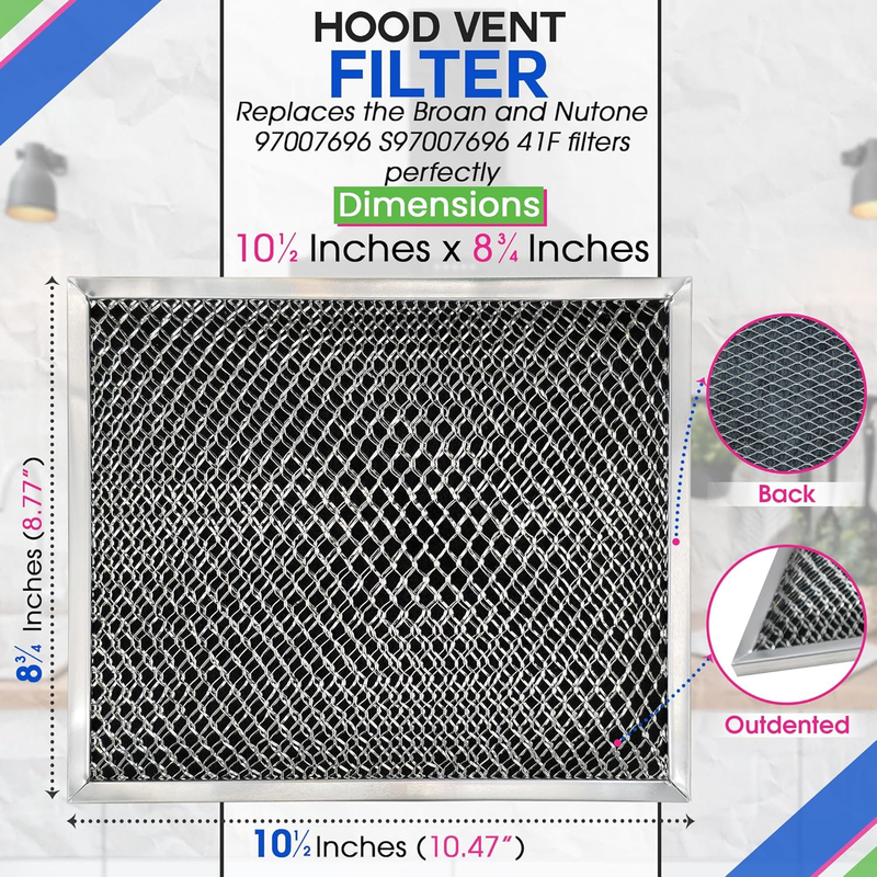 Stove Hood Vent Filter 10.5" x 8.8" 41F 97007696 Fit's Nutone & Broan Range Hood