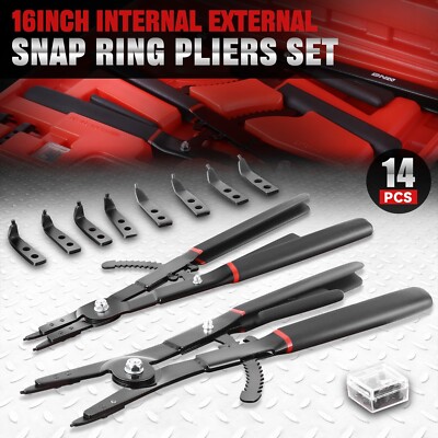 [2шт] Набор плоскогубцев с 16 стопорными кольцами для тяжелых условий эксплуатации, набор плоскогубцев с внутренним и внешним стопорным кольцом