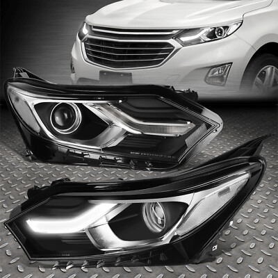 [LED DRL] ДЛЯ 18-21 CHEVY EQUINOX ХРОМИРОВАННЫЙ КОРПУС ПРОЗРАЧНАЯ УГЛОВАЯ ФАРА ПРОЕКТОРА