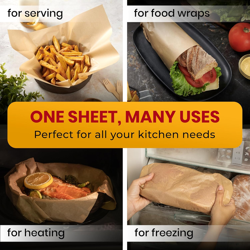 125 Pcs 9x13 Inch Parchment Paper Sheets by  | Parchment Baking Paper, Unbleache