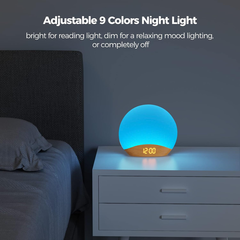 White Noise Machine Sunrise Alarm Clock, Wake Up Light, 26 Natural Sounds, Gentl
