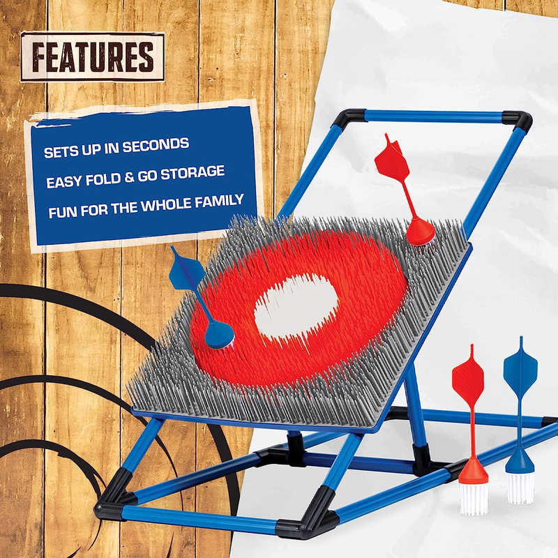 East Point Axe Throw Set Outdoor Game Portable Folding Frame Lawn Darts Target