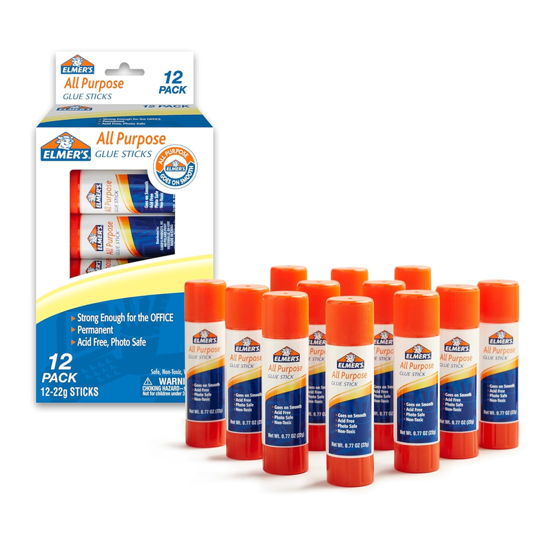 All Purpose Glue Sticks, Washable & Non-Toxic, Clear, 22 Grams...