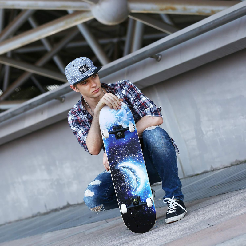 Skateboards for Beginners, 32 Inch Skateboards for Adults Teens Kids Girls and B