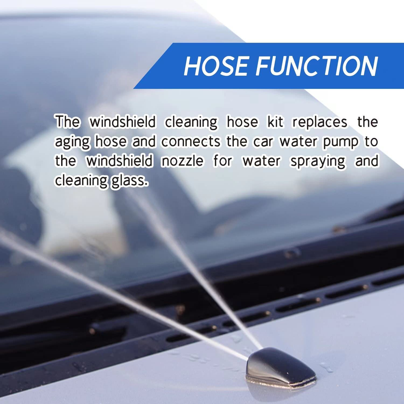 Windshield Washer Hose Kit, 4 Meter Washer Fluid Hose with 12 Pcs Hose Connector