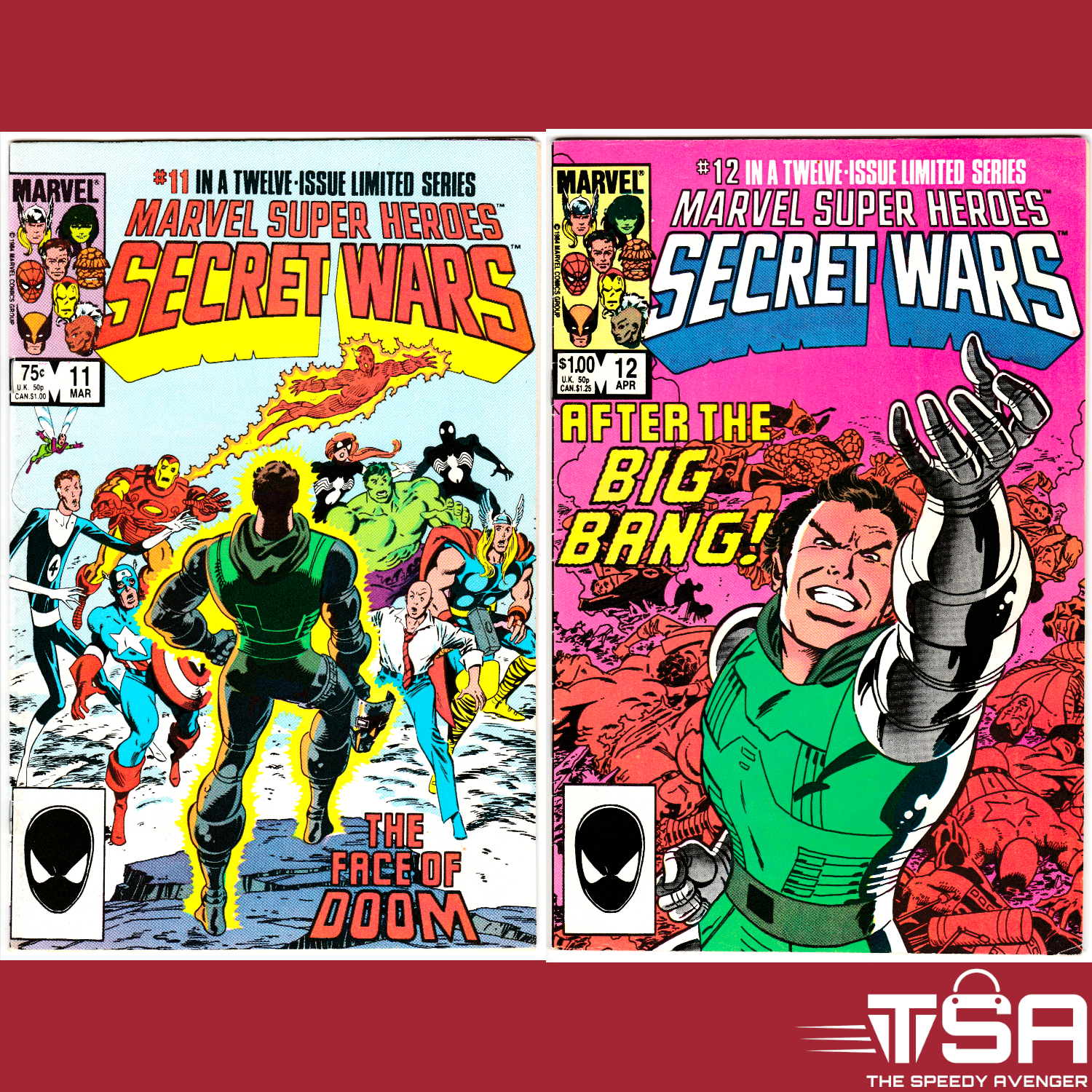 MARVEL SUPER HEROES SECRET WARS #11 + #12 Mike Zeck Covers MCU Avengers X-Men!