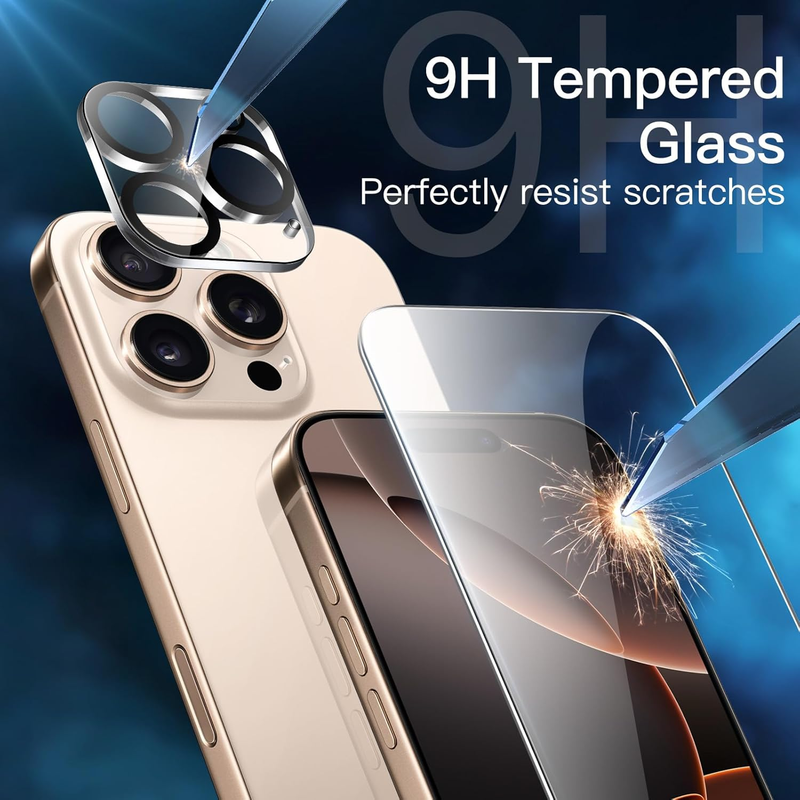 Screen Protector for iPhone 16 Pro Max 6.9-Inch with Camera Lens Protector, Easy