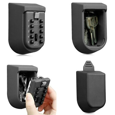 Key Lock Box for Outside Wall Mount, Waterproof Spare Key Storage Box, 10-dig...