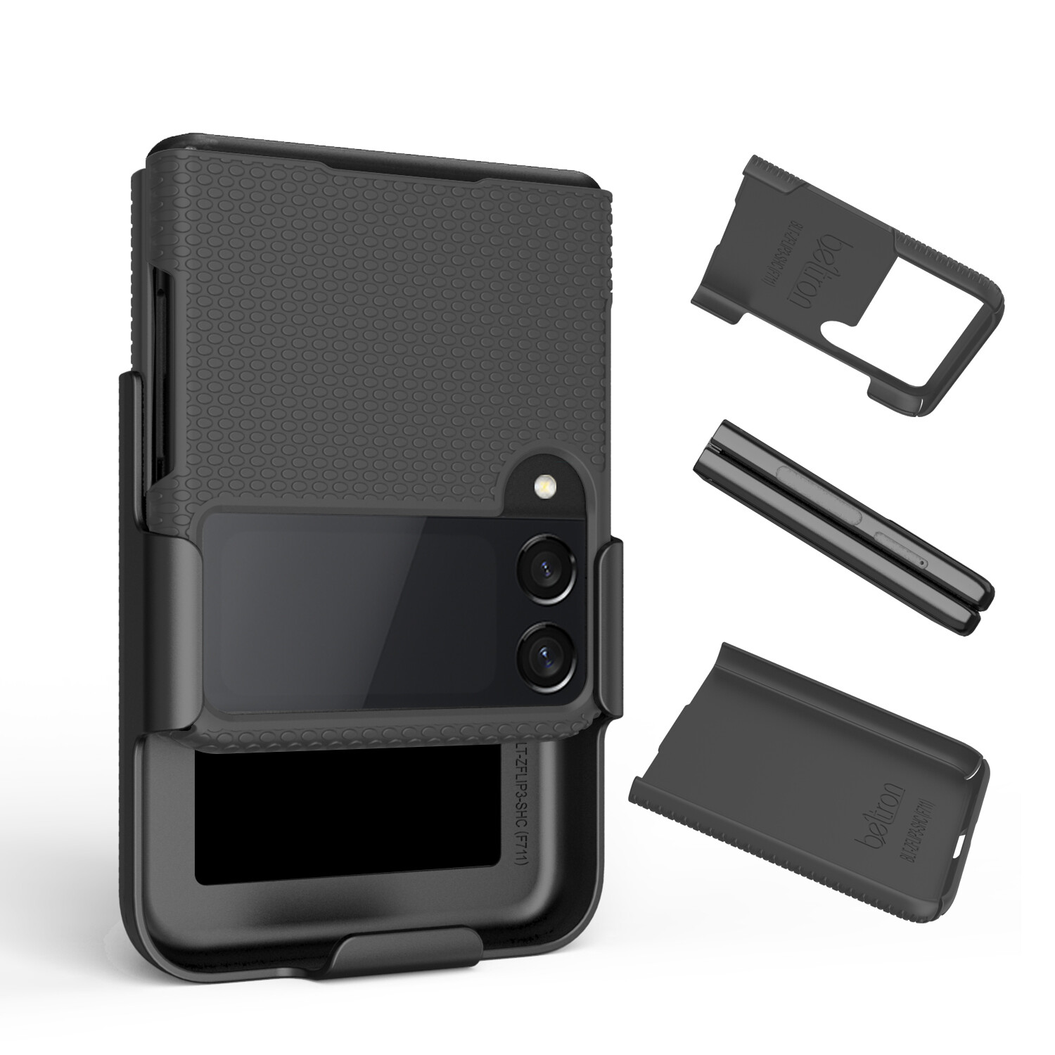 Samsung Galaxy Z Flip 3 Belt Clip Case, Slim Tough Protective Cover & Kickstand