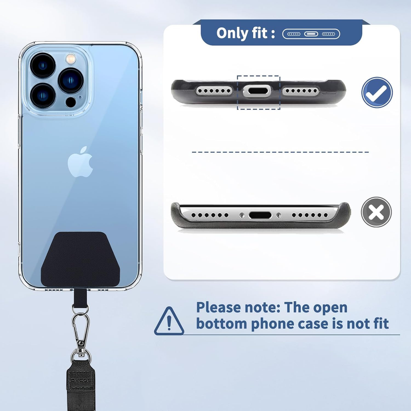 Phone Lanyard 2 Pcs Adjustable Neck Strap,4 Pcs Patches, Universal Crossbody Mul