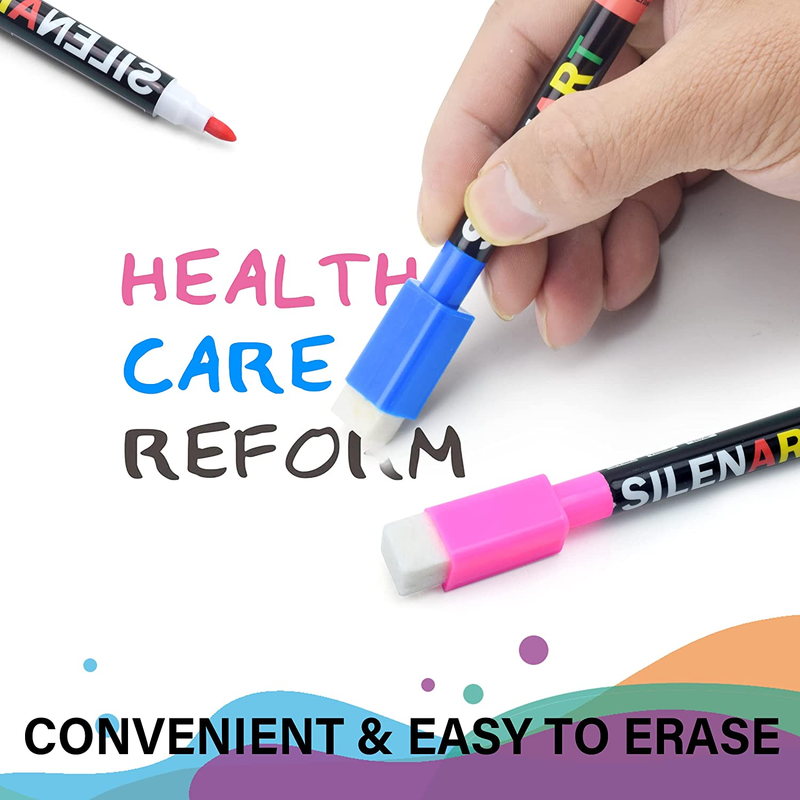 Magnetic Dry Erase Markers Fine Tip, Small Whiteboard Markers for Kids, Fine Poi