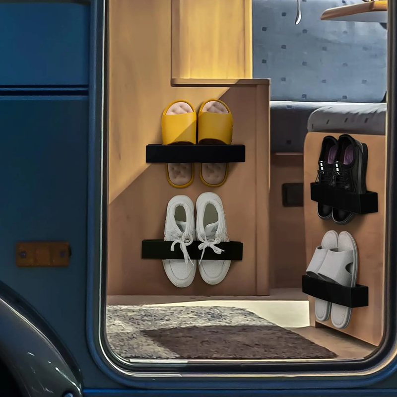 RV Shoe Rack Wall Mounted Adjustable Shoe Holder Caravan Motorhome Storage Campe