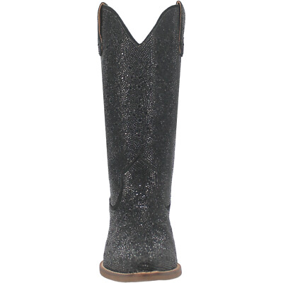 Pre-owned Dingo Womens Silver Dollar Black Leather Fashion Boots