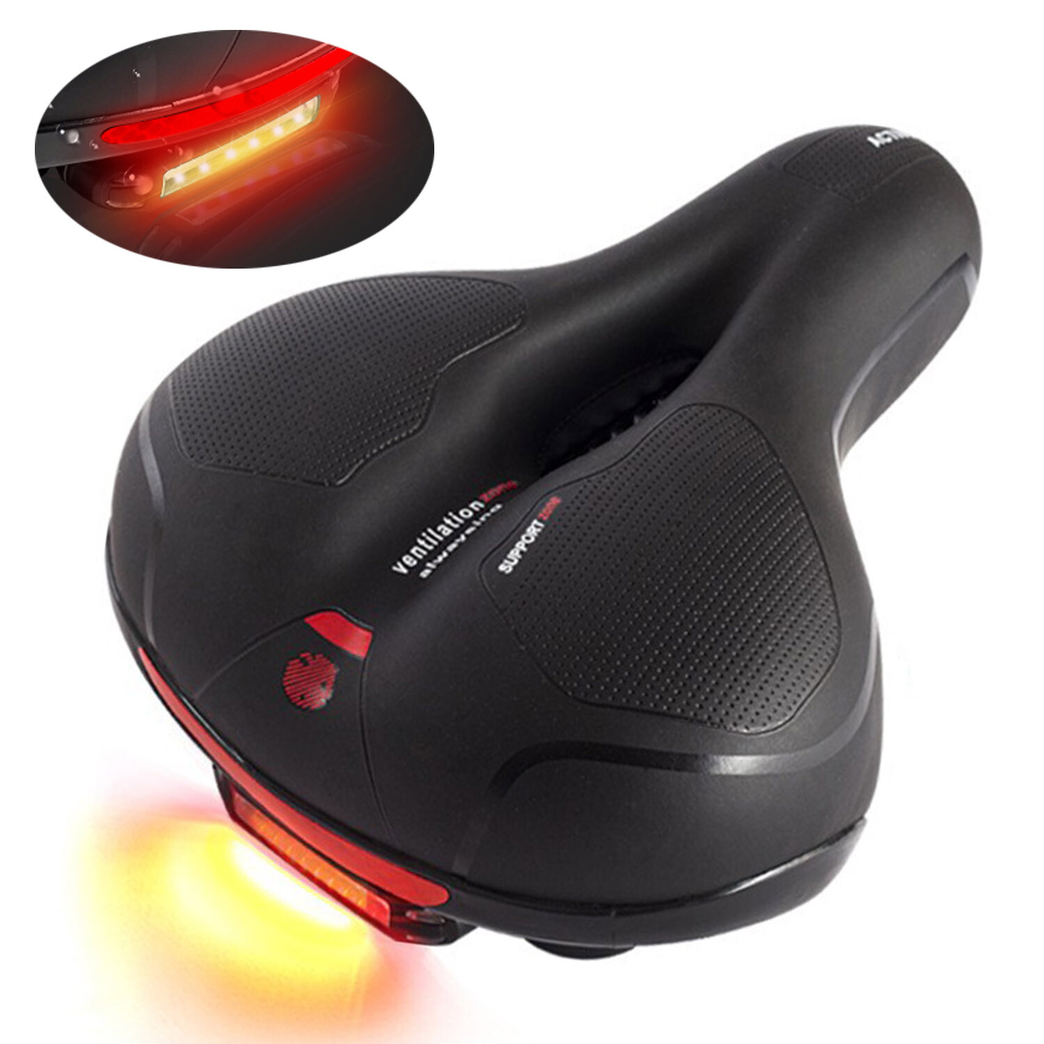 Wide Big Bum Bike Bicycle Saddle Seat Gel Cushion Sporty Com