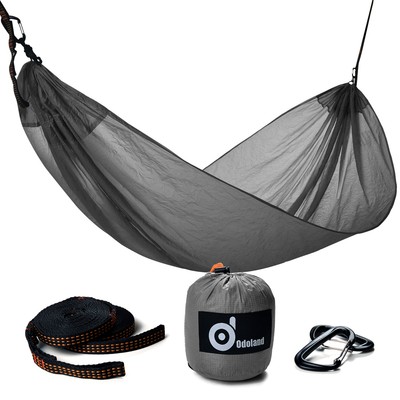 118/"x78/" Camping Tent Hammock With Mosquito Net Sunscreen Cover Shelter 660LBS