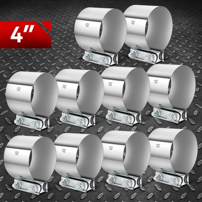 10Pcs 4 T304 Stainless Steel Butt Joint Band Muffler Exhaust Pipe Clamp Sleeves