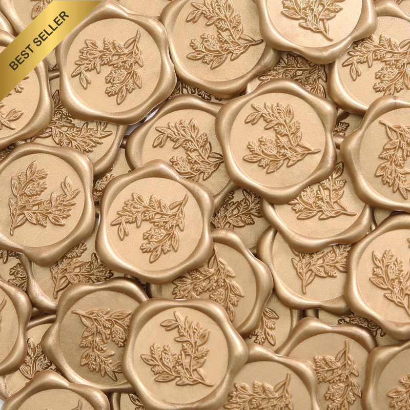 Wax Seal Stickers - Eucalyptus Wedding Invitation Envelope Seal Stickers, 50 Pcs