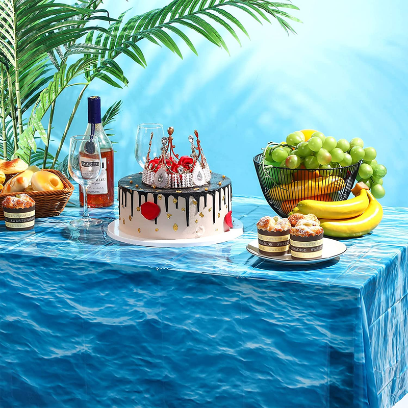 Ocean Waves Plastic Tablecloth 54 X 108 Inch Ocean Party Table Cover Water Print