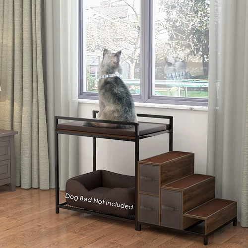 S Window Perch For Dogs Bedside Lounge Elevated Dog Bed Blac
