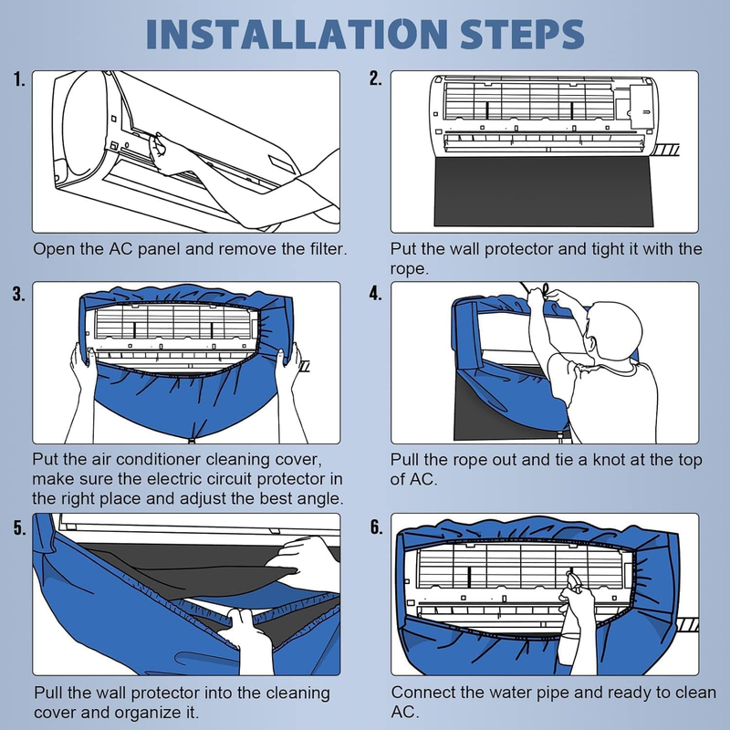 Air Conditioning Cleaning Cover Bag - Wall Mounted AC Dust Washing Kit - Waterpr
