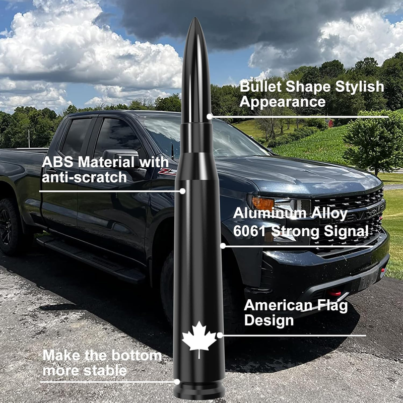 Canada Design Car Truck Bullet Antenna, Universal Short Replacement for GM Chevy