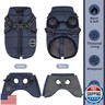 AIMYDOG Warm Winter Coat, Cold Weather Jacket with Built-in Harness, Reflective and Adjustable Comfortable Pet Vest, Waterproof Windproof for Small Dogs (Navy)