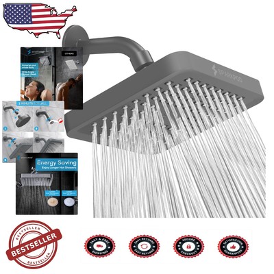 Transform Your Shower with Our Premium Charcoal Grey Rain Shower Head - 1.8 GPM